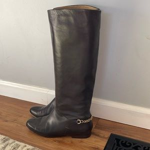 Dani Black tall brown leather boots size 7 1/2
